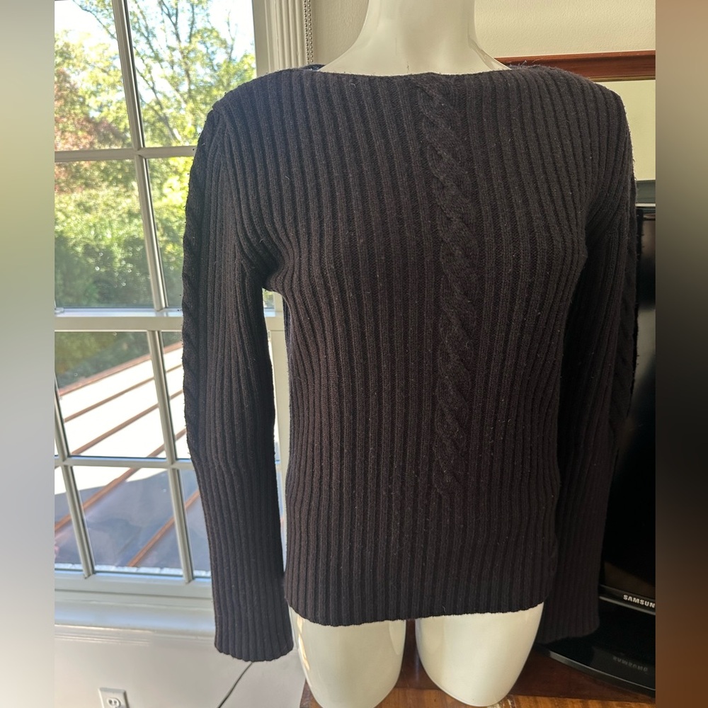 CHANEL navy blue boatneck sweater
